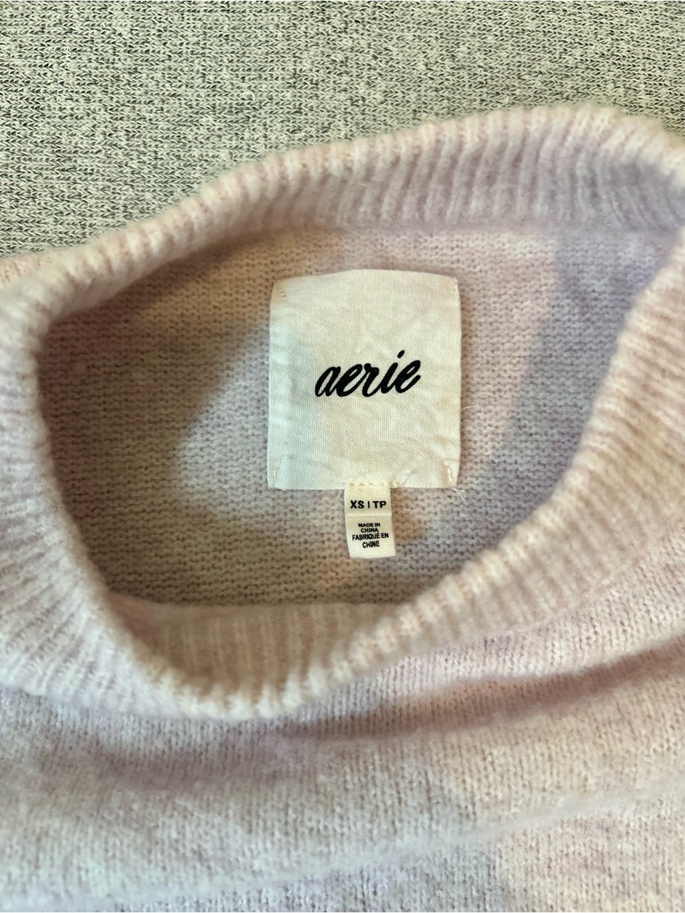 Aerie Oversized Crewneck Knit Sweater Pastel Blush Pink Soft Slouchy Cozy